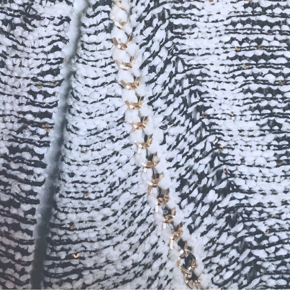 Chain & Sequins Grey & White Sweater  Size Med - Picture 4 of 8